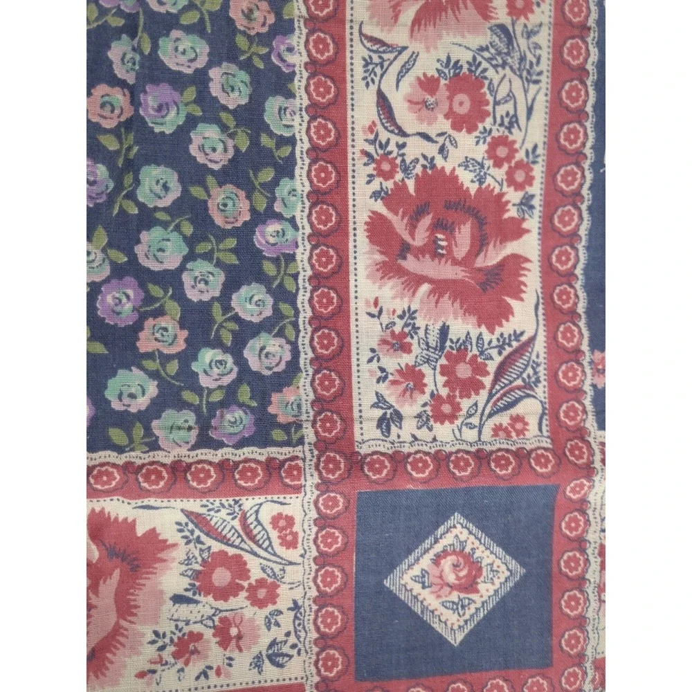 Lot of Floral Fabric,‎ red, black, blue, 13.3oz